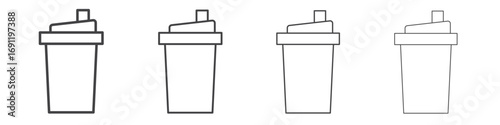 Protein shake icons vector graphics for web designs