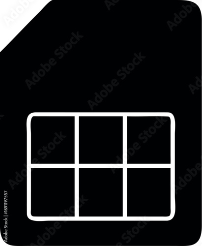 sim card vector icon. Sim card icon symbol. Sim card - mobile slot icon. 