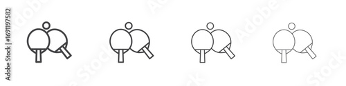 Ping pong icons vector graphics for web designs