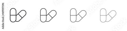 Pills icons vector graphics for web designs