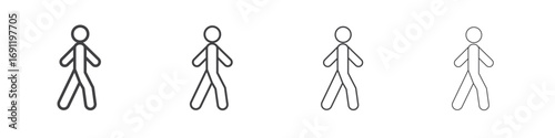 Pedestrian icons vector graphics for web designs