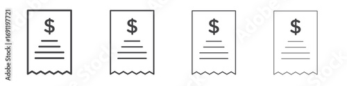 Payment receipt icons vector graphics for web designs