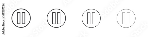 Pause button icons vector graphics for web designs
