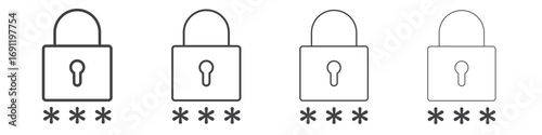 Password icons vector graphics for web designs
