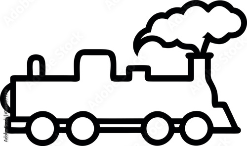 Metro train line art icon in flat style. Subway vector illustration