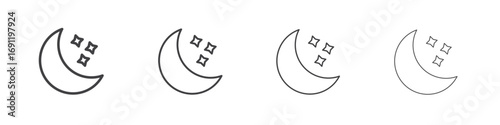 Moon icons vector graphics for web designs