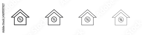 Mortgage icons vector graphics for web designs