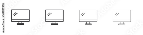 Monitor icons vector graphics for web designs