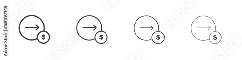Money transfer icons vector graphics for web designs