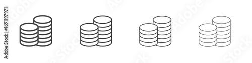Money coin icons vector graphics for web designs