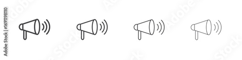 Megaphone icons vector graphics for web designs
