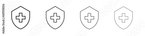 Medical insurance icons vector graphics for web designs