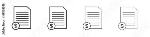 Invoice icons vector graphics for web designs
