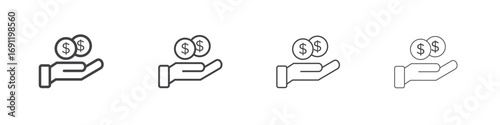 Investment icons vector graphics for web designs