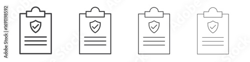 Insurance policy icons vector graphics for web designs