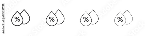 Humidity icons vector graphics for web designs