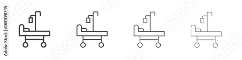 Hospital bed icons vector graphics for web designs