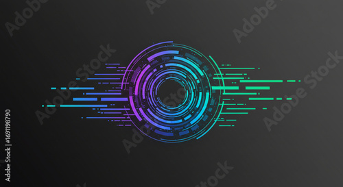 Tech swirl and circular speed line for dynamic banner design 