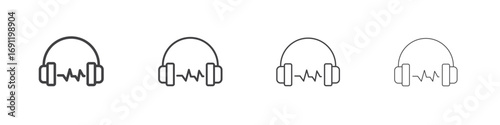 Headphone icons vector graphics for web designs