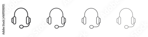 Headphones icons vector graphics for web designs