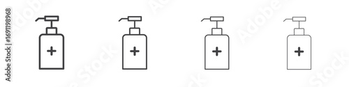 Hand sanitizer icons vector graphics for web designs