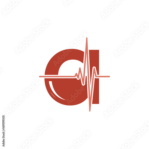 A creative, medical-themed logo featuring a heartbeat rhythm line integrated into the letter 'a'. This design is perfect for brands in the health, wellness, and technology sectors.