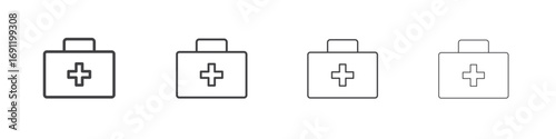 First aid kit icons vector graphics for web designs