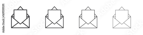 Envelope open icons vector graphics for web designs