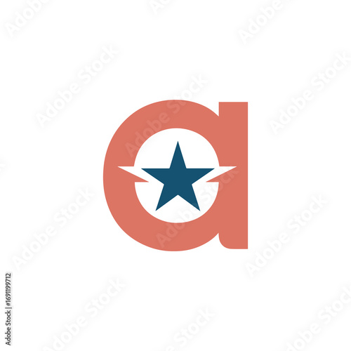 A creative, geometric logo featuring a star piercing the center of the letter 'a.' This bold design symbolizes precision, excellence, and aiming for success.
