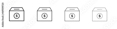 Donation box icons vector graphics for web designs