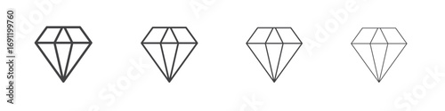 Diamond icons vector graphics for web designs