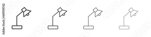 Desk lamp icons vector graphics for web designs