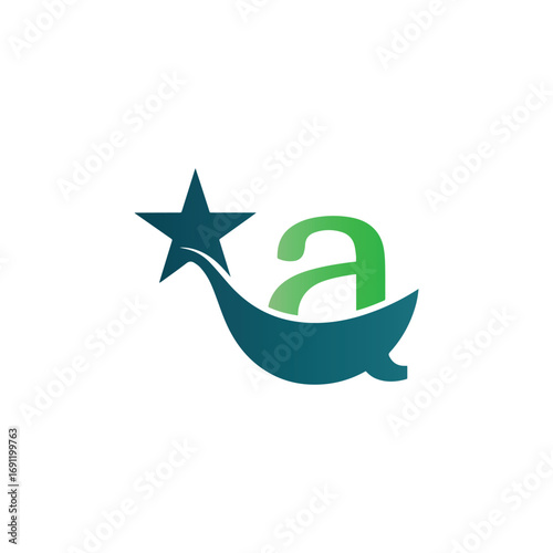 A creative, modern logo featuring the letter 'A' integrated with a shooting star. This design symbolizes ambition, success, and achieving your goals.