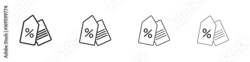 Discount tag icons vector graphics for web designs