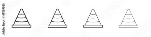 Construction cone icons vector graphics for web designs