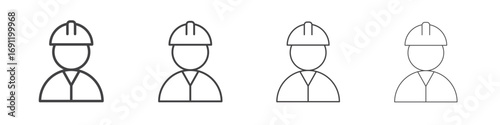 Construction worker icons vector graphics for web designs