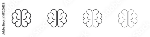 Brain icons vector graphics for web designs