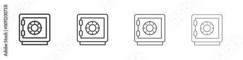 Bank vault icons vector graphics for web designs