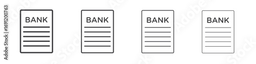 Bank statement icons vector graphics for web designs