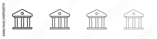 Bank icons vector graphics for web designs