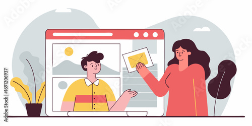 vector illustration of a woman in a restaurant