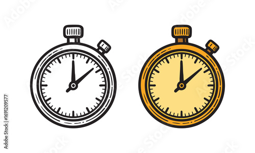 Stopwatch illustration showing time, precision, countdown, deadline, urgency, and sports timing.