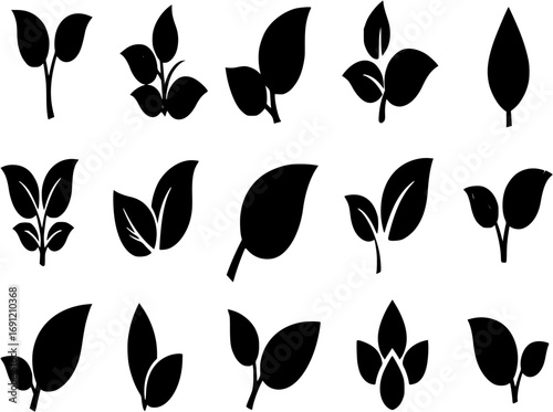 Leaf vector icon logo. Vegan leaves green flat herbal icon
