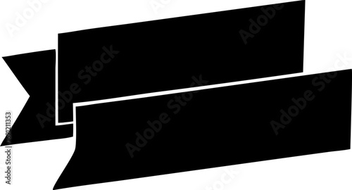 Business illustration of a black and white arrow sign on an empty banner