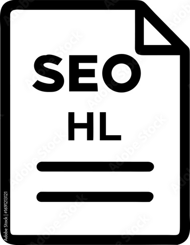 SEO Highlighted file icon, a document with the acronym SEO and HL on it, with two lines below.
