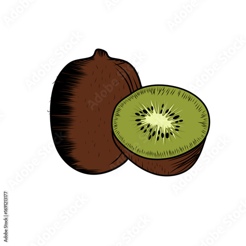 kiwi fruit isolated on white background