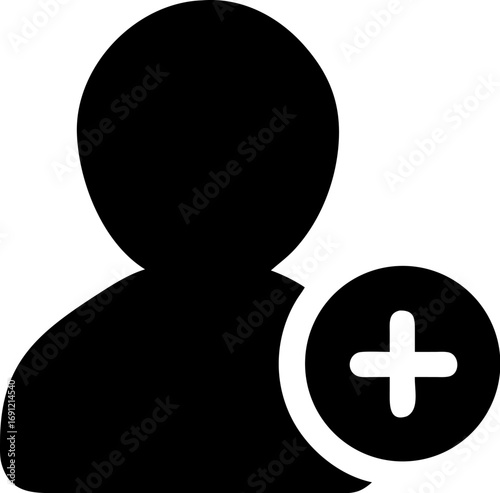 Add user icon, plus symbol, new member, profile creation, registration, account.
