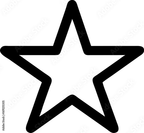 Simple black outline star graphic design element.