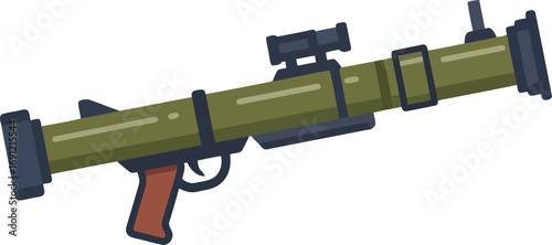 Military rocket launcher weapon military equipment warfare assault arsenal combat soldier gear vector