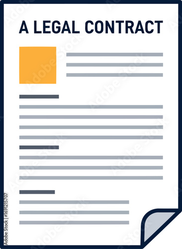 Legal contract document agreement paperwork official document business law corporate deal documentation vector